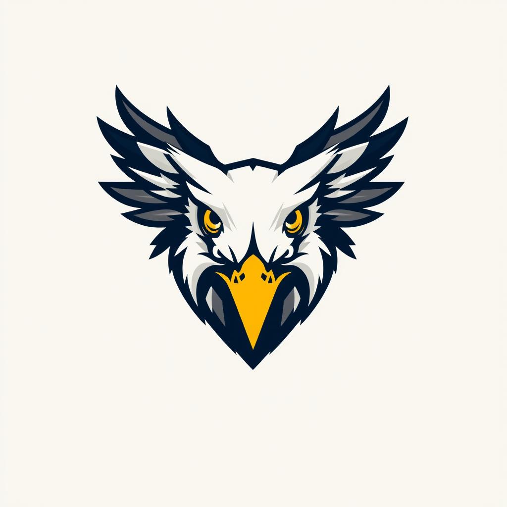 A unique logo design featuring an eagle whose eyes are creatively designed as the letter 'E'