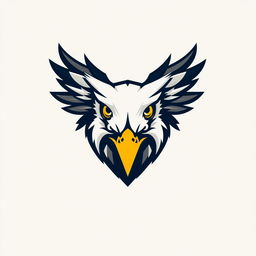 A unique logo design featuring an eagle whose eyes are creatively designed as the letter 'E'