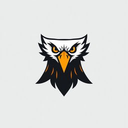A unique logo design featuring an eagle whose eyes are creatively designed as the letter 'E'