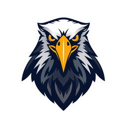 A unique logo design featuring an eagle whose eyes are creatively designed as the letter 'E'