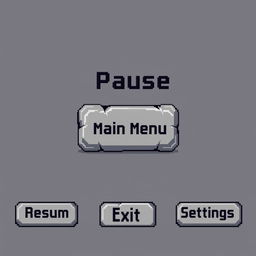 A set of rectangular banners designed in pixel art style for a game interface