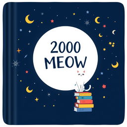 A book cover design featuring a deep dark blue background, showcasing a large, luminous white circle in the center resembling a full moon