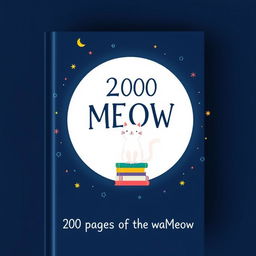 A book cover design featuring a deep dark blue background, showcasing a large, luminous white circle in the center resembling a full moon