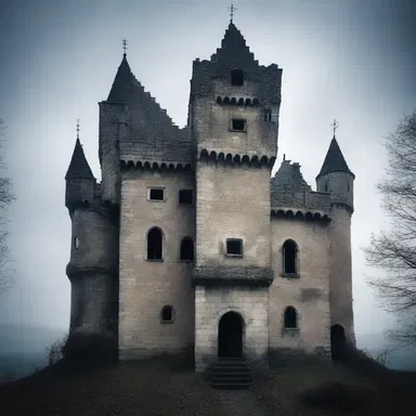 The horror movie depicted a chilling scene of a haunted castle that was once occupied by a Frankish king.