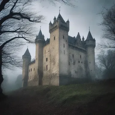 The horror movie depicted a chilling scene of a haunted castle that was once occupied by a Frankish king.