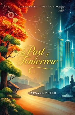 A beautifully designed book cover for the poetry collection titled 'The Past of Tomorrow' by Apsara Philo