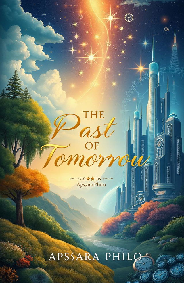 A beautifully designed book cover for the poetry collection titled 'The Past of Tomorrow' by Apsara Philo