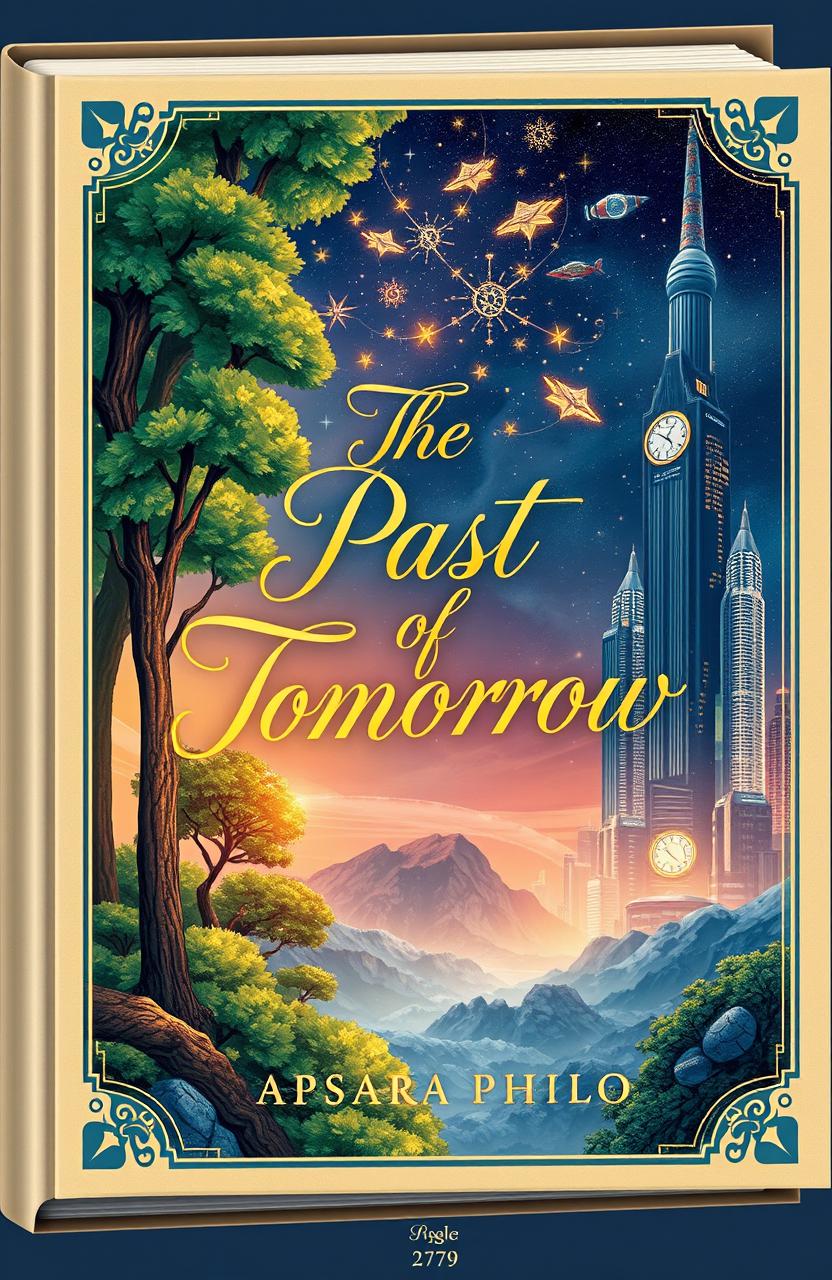 A beautifully designed book cover for the poetry collection titled 'The Past of Tomorrow' by Apsara Philo