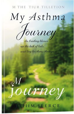 A stunning book cover design for "My Asthma Journey: A Memoir of Breathing Through Challenges