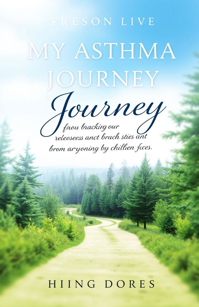 A stunning book cover design for "My Asthma Journey: A Memoir of Breathing Through Challenges