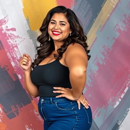 A curvy woman with a confident pose, celebrating body positivity