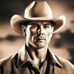 This high-quality digital art image presents a man who bears a strong resemblance to actor Jensen Ackles, depicted as a Texas construction worker