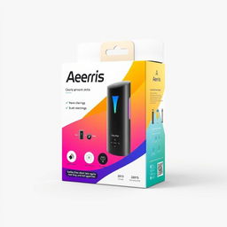 An attractive product packaging design for an electrical item with a prominent brand name 'Aeris'