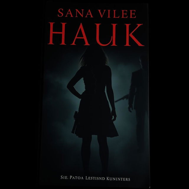 A dark, moody book cover featuring the silhouette of a woman in a powerful yet vulnerable pose, standing amidst deep shadows