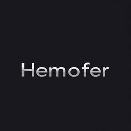 A sleek and modern logo design for a brand named 'Hemofer'
