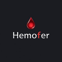 A sleek and modern logo design for a brand named 'Hemofer'