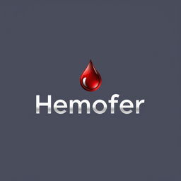 A sleek and modern logo design for a brand named 'Hemofer'