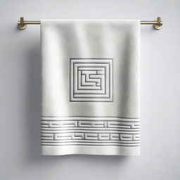 This is a high-quality digital rendering of a fluffy white towel