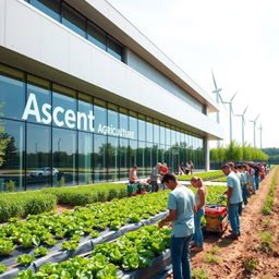A modern and inspiring agricultural training facility named 'Ascent Agriculture Academy'