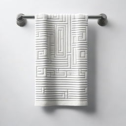 This is a high-quality digital rendering of a fluffy white towel