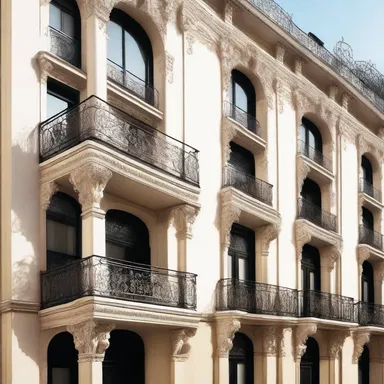 The architect decided to frenchify the exterior of the building by adding ornate balconies and Juliette windows.
