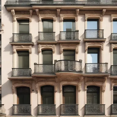 The architect decided to frenchify the exterior of the building by adding ornate balconies and Juliette windows.