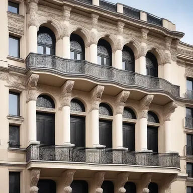 The architect decided to frenchify the exterior of the building by adding ornate balconies and Juliette windows.