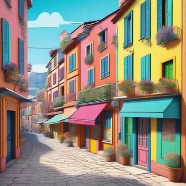 In the cartoon, the artist used vibrant colors and detailed backgrounds to frenchify the scenery and create a visually appealing world.