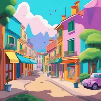 In the cartoon, the artist used vibrant colors and detailed backgrounds to frenchify the scenery and create a visually appealing world.