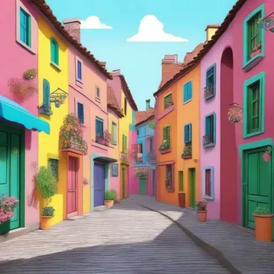 In the cartoon, the artist used vibrant colors and detailed backgrounds to frenchify the scenery and create a visually appealing world.