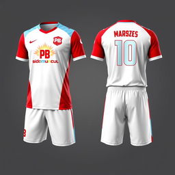 An engaging and dynamic sports uniform design featuring both front and back views