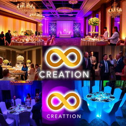 A vibrant and engaging image that illustrates the services provided by Infinity Creation, a company specializing in event management