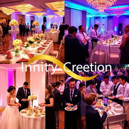 A vibrant and engaging image that illustrates the services provided by Infinity Creation, a company specializing in event management