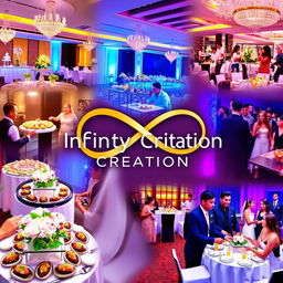 A vibrant and engaging image that illustrates the services provided by Infinity Creation, a company specializing in event management