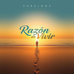 Create a stunning album cover for the song 'Razón de Vivir' with dimensions of 3000 x 3000 pixels
