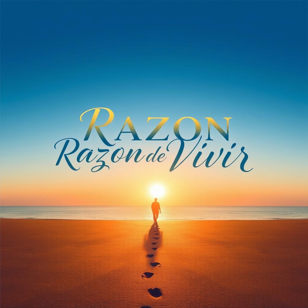 Create a stunning album cover for the song 'Razón de Vivir' with dimensions of 3000 x 3000 pixels