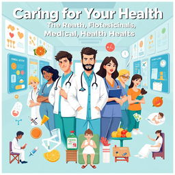 A vibrant and informative poster highlighting the theme of health, injuries, and medicine