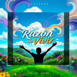 A vibrant and artistic album cover for the song 'Razón de Vivir'