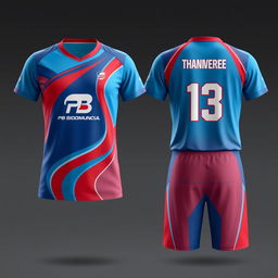 A stylish and cool badminton sports uniform design featuring both front and back views