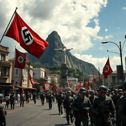 A reimagined historical scene of the city of Rio de Janeiro under Nazi control