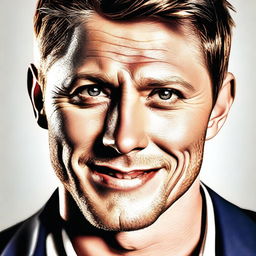 This is a high-quality digital art image depicting a man who closely resembles actor Jensen Ackles