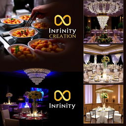 Realistic images showcasing the operations of Infinity Creation, a company specializing in comprehensive event management services