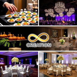 Realistic images showcasing the operations of Infinity Creation, a company specializing in comprehensive event management services