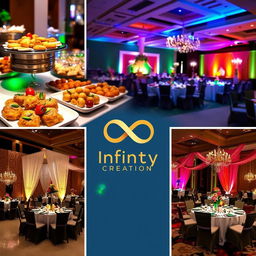 Realistic images showcasing the various services provided by Infinity Creation, an event management company
