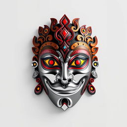 A modern interpretation of a traditional Sri Lankan mask, blending traditional design elements with contemporary aesthetics