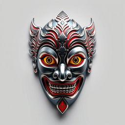 A modern interpretation of a traditional Sri Lankan mask, blending traditional design elements with contemporary aesthetics