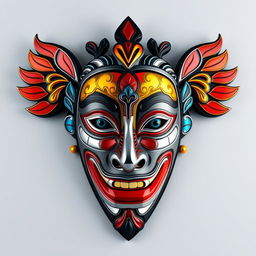 A modern interpretation of a traditional Sri Lankan mask, blending traditional design elements with contemporary aesthetics