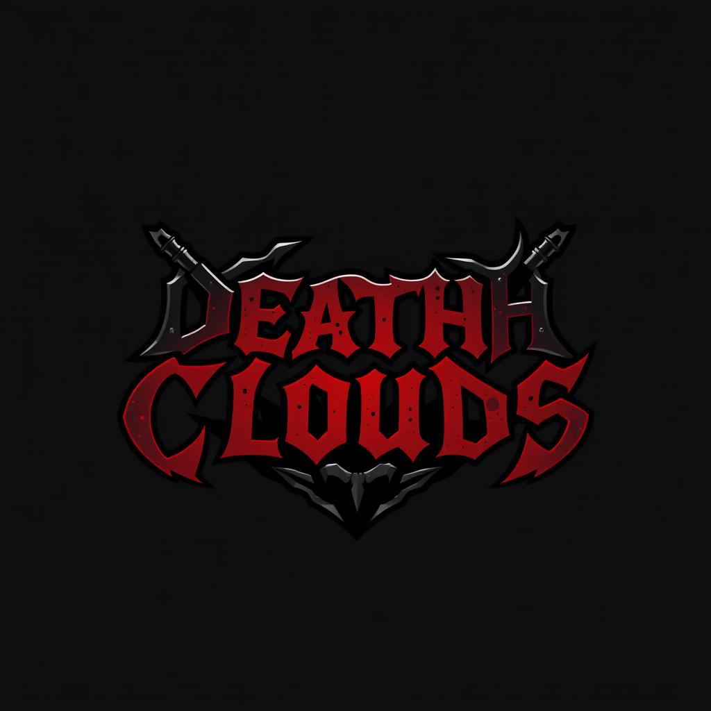 A simple and bold logo design for a metal band called 'Death Clouds'