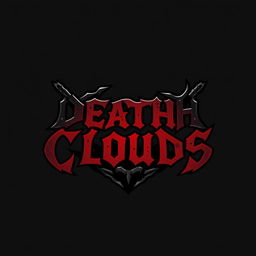 A simple and bold logo design for a metal band called 'Death Clouds'
