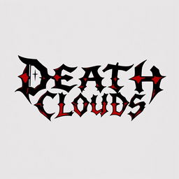 A simple and bold logo design for a metal band called 'Death Clouds'